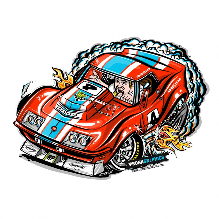 1968 L88 Corvette - Hot Rod Cartoon by Pronk Graphics © Timothy Pronk