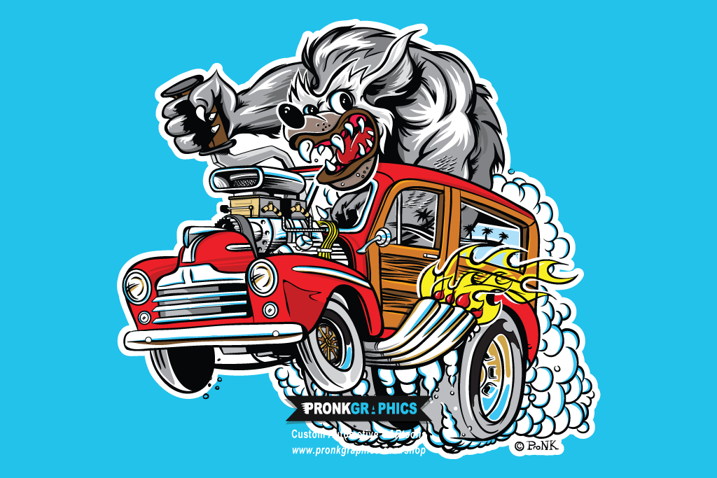© Timothy Pronk - 1943 Ford Woody Hotrod Cartoon © Timothy Pronk - 1943 Ford Woody Hotrod Cartoon - www.pronkgraphics.com