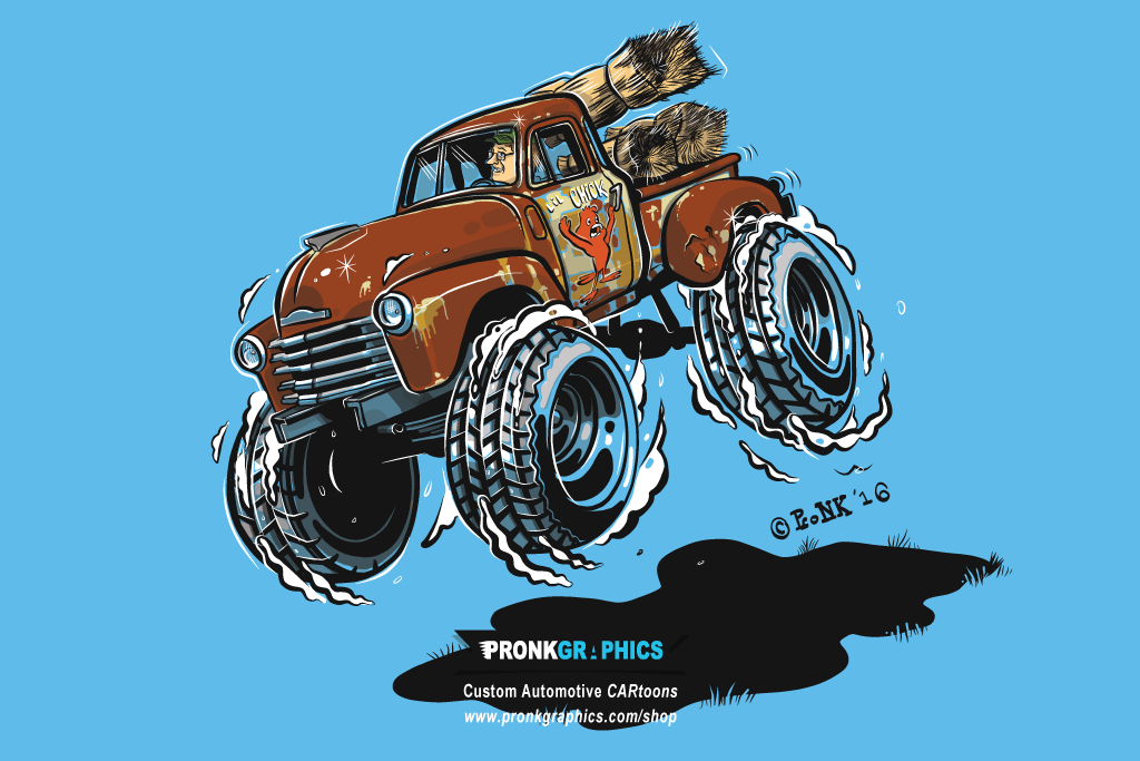 ©Timothy Pronk Chevy 3100 Hotrod Cartoon ©Timothy Pronk Chevy 3100 Hotrod Cartoon