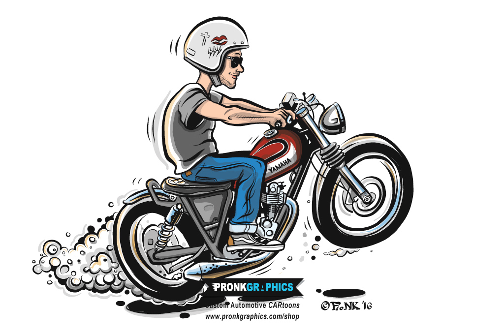 SR400 Yamaha Yard Build - Artwork © Timothy Pronk - www.pronkgraphics.com