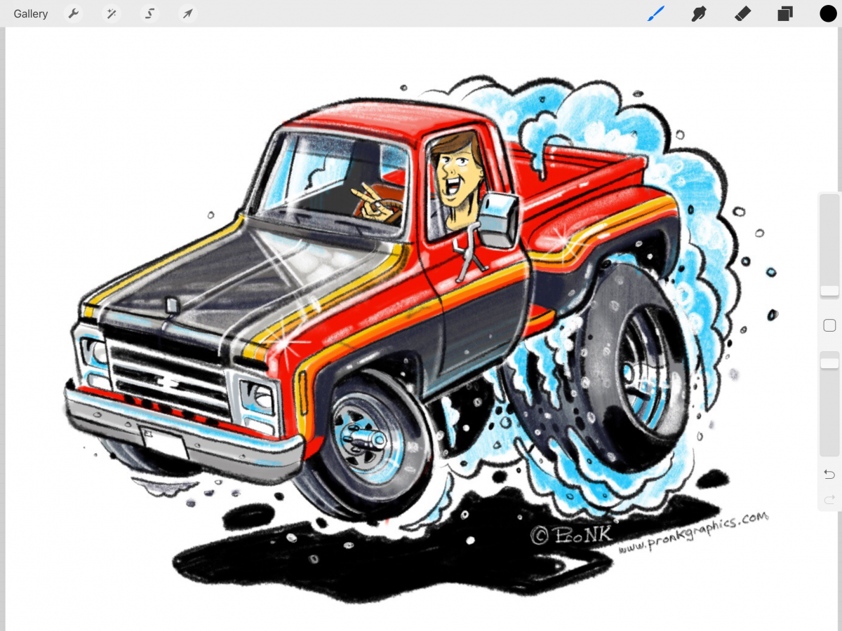 Sketching a 1979 Chevrolet C10 Scottsdale | Pronk Graphics | Automotive Art