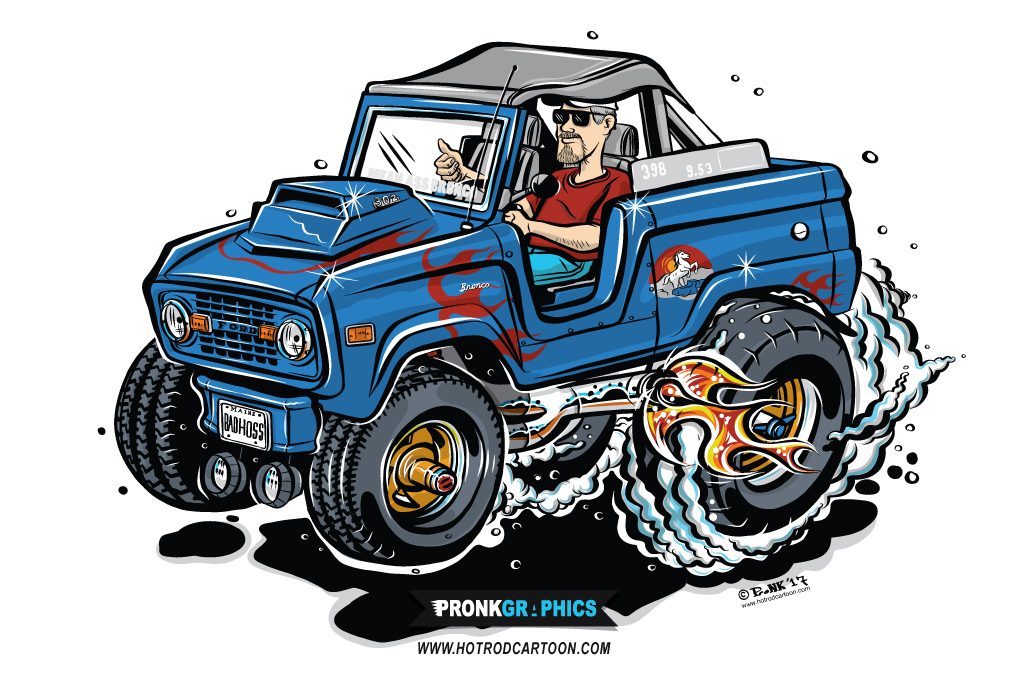 1974 Ford Bronco Hot Rod Cartoon © Timothy Pronk