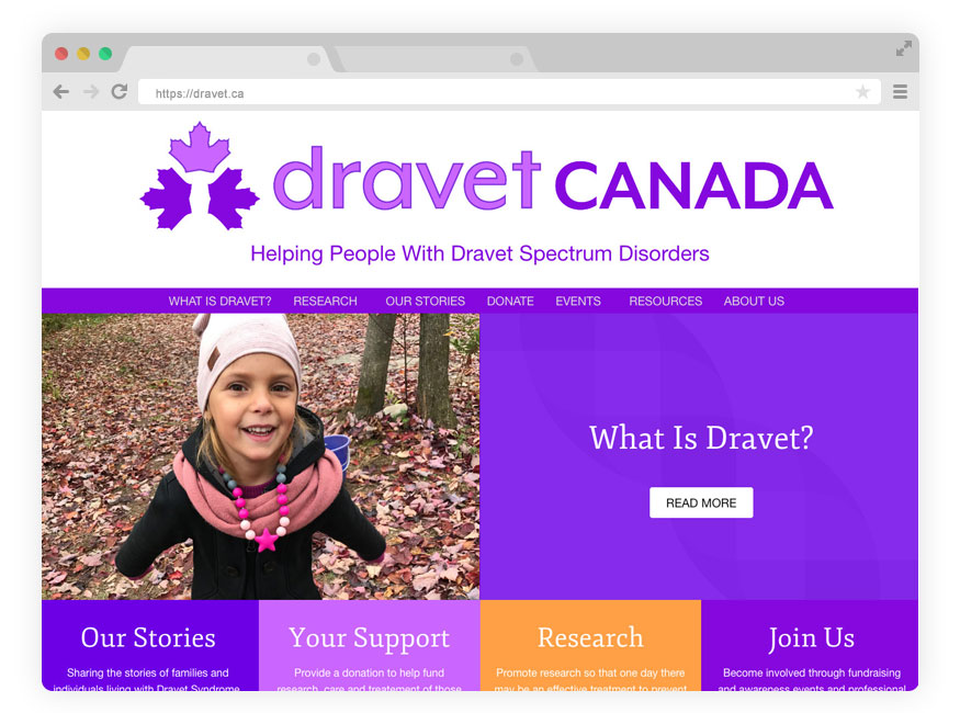 Dravet Canada - Website by Pronk Graphics